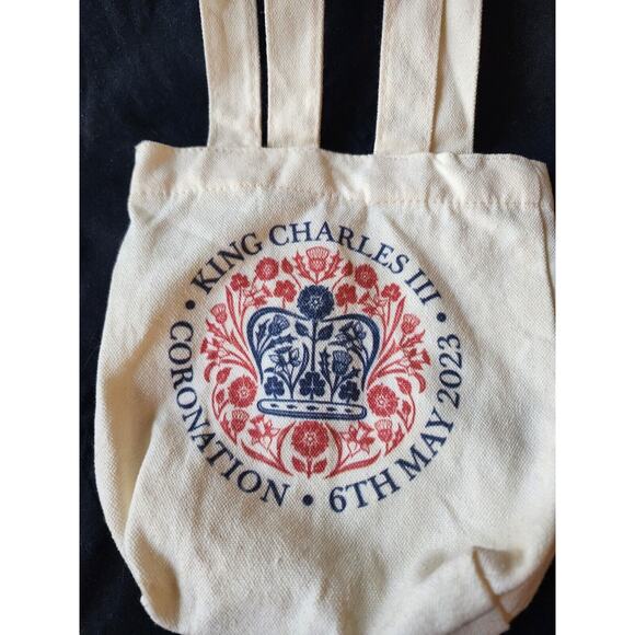 Mini Canvas Tote Bag From King Charles III Coronation 7"x7" - Picture 2 of 3